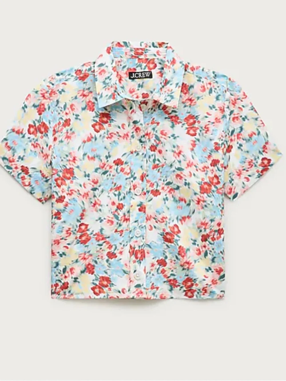 NWT J. Crew Floral Button-Front Short Sleeve Top